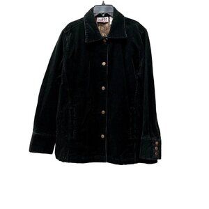 Bill Blass Jeans Women’s Size PM Black Corduroy Button Down Stretch Jacket
